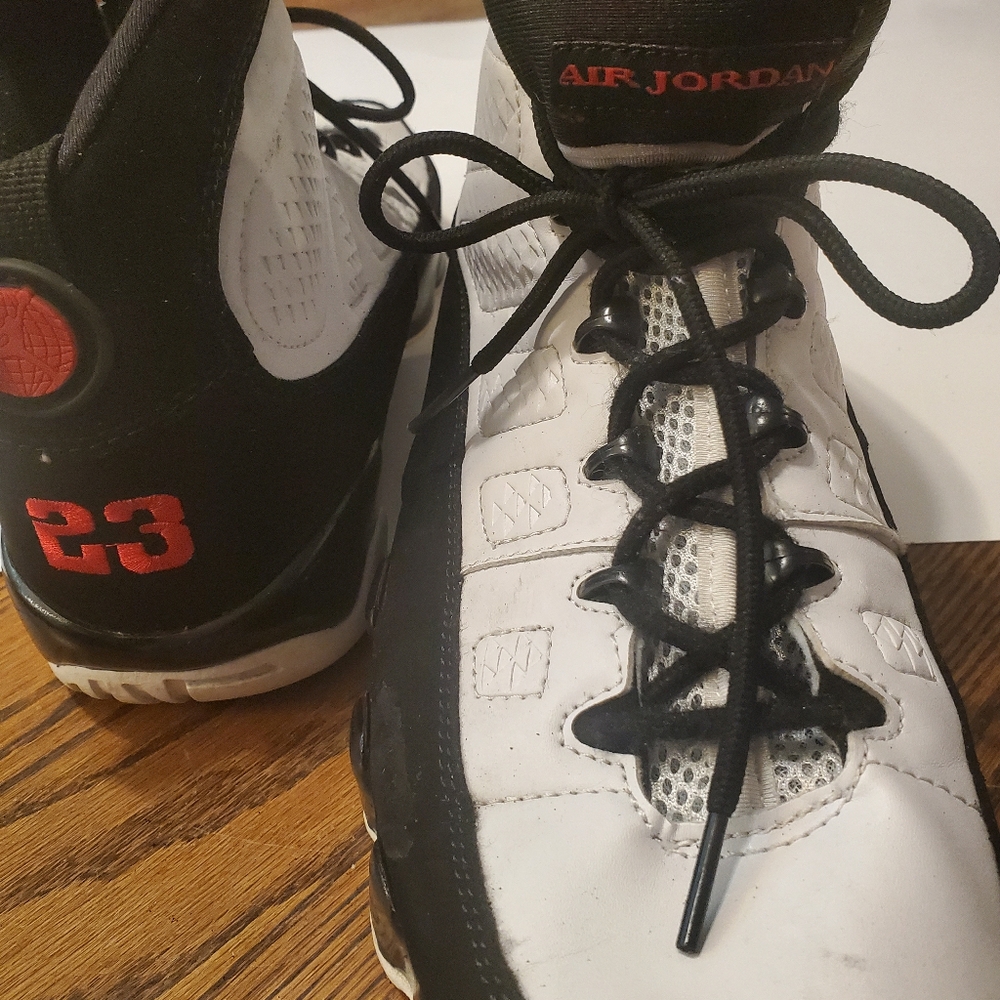 White and Black High-Top Sneakers